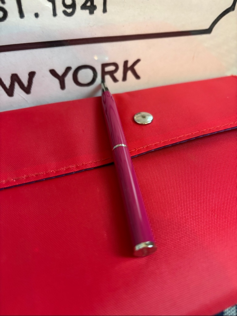 Coach Red Signature Notebook cover  with Logo and coach pen - Picture 7 of 10